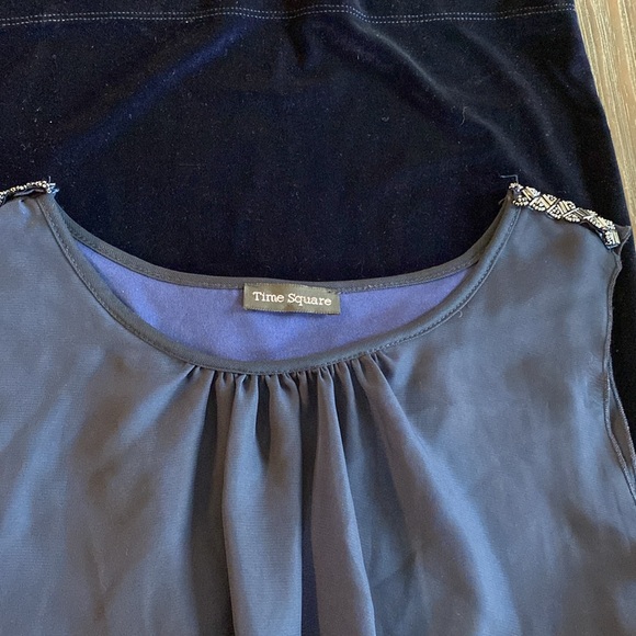 Time Square ladies navy blue dress in size small. - Picture 3 of 7